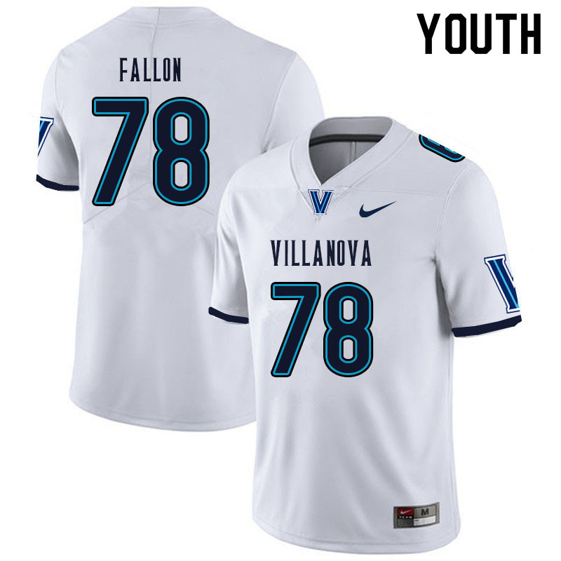 Youth #78 Peter Fallon Villanova Wildcats College Football Jerseys Sale-White